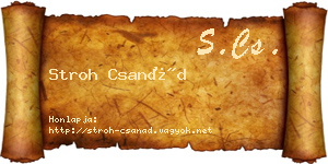 Stroh Csanád névjegykártya